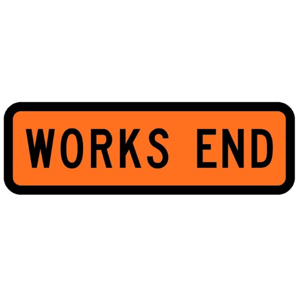 Picture of ROAD SIGN WORKS END SIGN 950 X 300