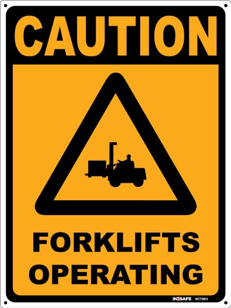 Picture of CAUTION FORKLIFTS OPERATING SIGN 225 X 300 PVC