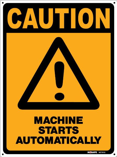 Picture of CAUTION MOVING MACHINERY SIGN 225 X 300 PVC