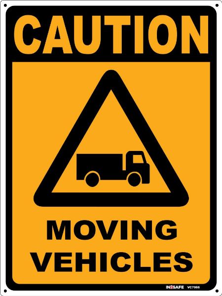 Picture of CAUTION MOVING VEHICLES SIGN 300 X 400 PVC