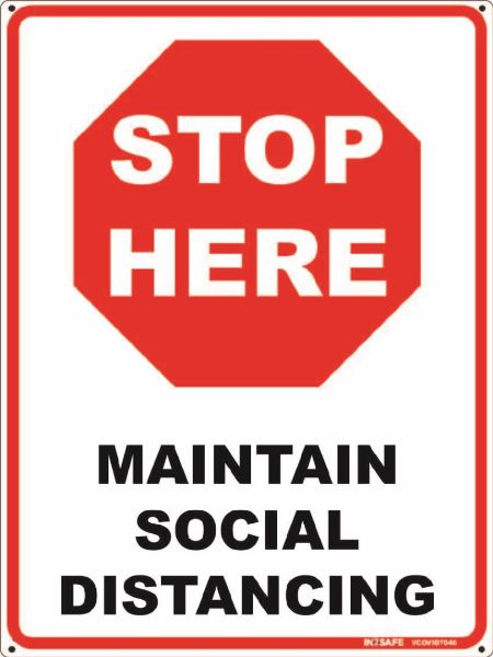 Picture of MAINTAIN SOCIAL DISTANCING 300 X 225 PVC SIGN
