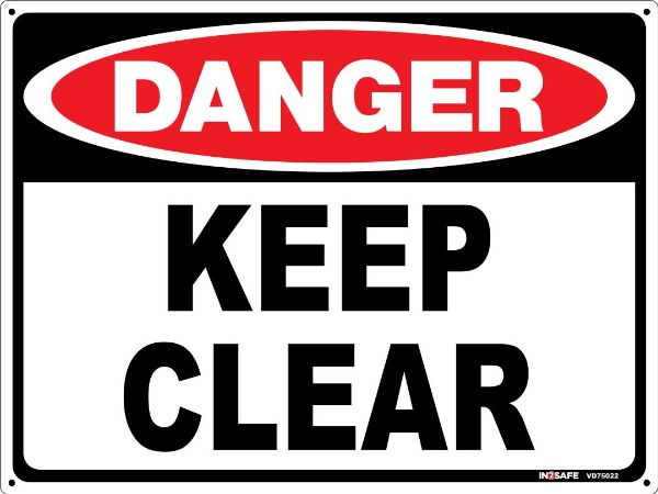 Picture of DANGER KEEP CLEAR SIGN 300 X 225 PVC