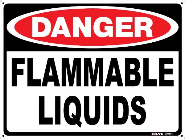 Picture of DANGER FLAMMABLE LIQUIDS SIGN 400 X 300 PVC