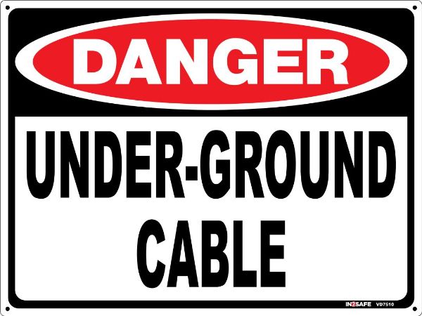 Picture of DANGER UNDERGROUND CABLE SIGN 300 X 225 PVC