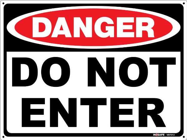 Picture of DANGER DO NOT ENTER SIGN 300 X 225 PVC