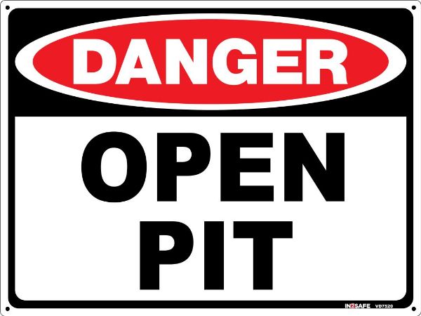 Picture of DANGER OPEN PIT SIGN 300 X 225 PVC