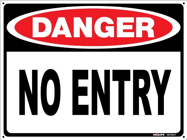 Picture of DANGER NO ENTRY SIGN 300 X 225 PVC
