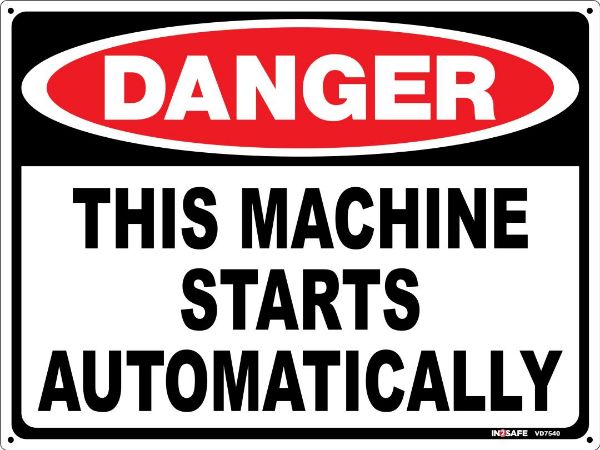 Picture of DANGER THIS MACHINE STARTS AUTOMATICALLY SIGN 300 X 225 PVC
