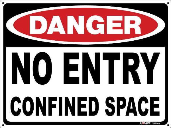 Picture of DANGER NO ENTRY CONFINED SPACE SIGN 225 X 300 PVC