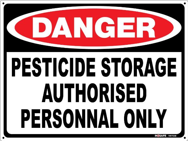 Picture of DANGER PESTICIDE STORAGE AUTHORISED PERSONNEL ONLY SIGN 300