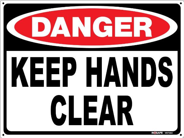 Picture of DANGER KEEP HANDS CLEAR SIGN 300 X 225 PVC