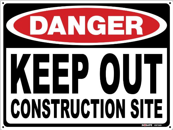 Picture of DANGER KEEP OUT CONSTRUCTION SITE SIGN 300 X 225 PVC
