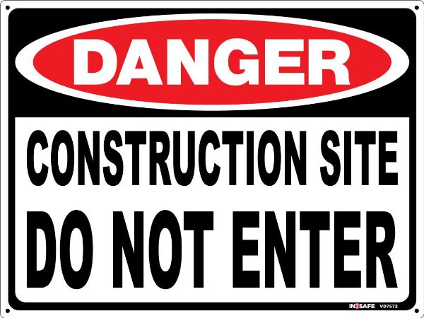 Picture of DANGER CONSTRUCTION SITE DO NOT ENTER SIGN 300 X 225 PVC