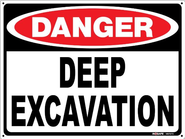 Picture of DANGER DEEP EXCAVATION SIGN 300 X 225 PVC