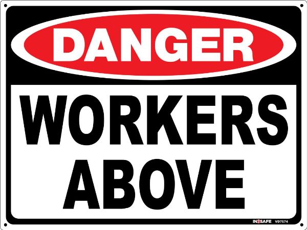 Picture of DANGER WORKERS ABOVE SIGN 300 X 225 PVC