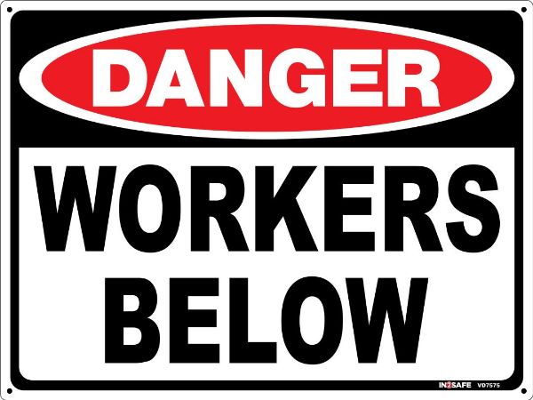 Picture of DANGER WORKERS BELOW SIGN 300 X 225 PVC