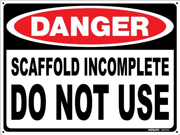 Picture of SCAFFOLD INCOMPETE DO NOT USE SIGN 300 X 225 PC