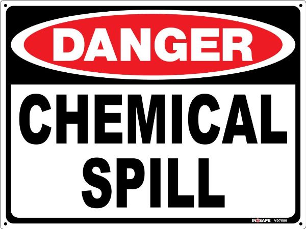 Picture of DANGER CHEMICAL SPILL SIGN 300 X 225 PVC