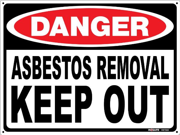 Picture of DANGER ASBESTOS REMOVAL KEEP OUT SIGN 300 X 225 PVC