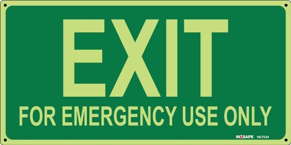 Picture of EXIT FOR EMERGENCY USE ONLY LUMINOUS SIGN 300 X 150 PVC