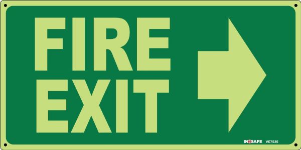 Picture of FIRE EXIT RIGHT LUMINOUS SIGN 300 X 150 PVC