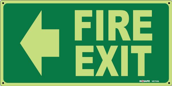 Picture of FIRE EXIT LEFT LUMINOUS SIGN 300 X 150 PVC