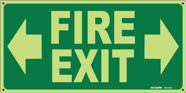 Picture of FIRE EXIT LEFT & RIGHT LUMINOUS SIGN 300 X 150 PVC