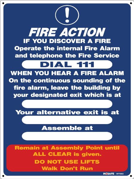 Picture of FIRE ACTION SIGN (WITH ALARM) 300 X 400 PVC