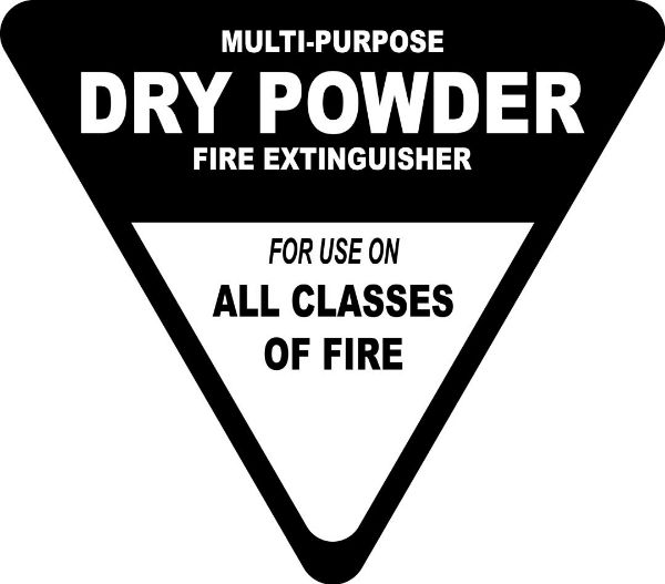 Picture of MULTIPURPOSE DRY POWDER FIRE EXTINGUISHER LABEL SIGN 230 X 2