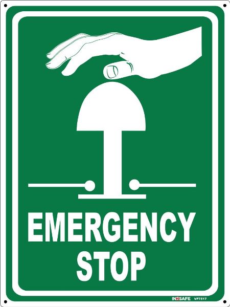 Picture of EMERGENCY STOP SIGN 225 X 300 PVC