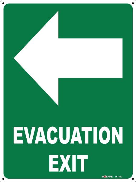 Picture of EVACUATION EXIT LEFT SIGN 225 X 300 PVC