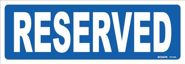 Picture of RESERVED SIGN 200 X 70 PVC