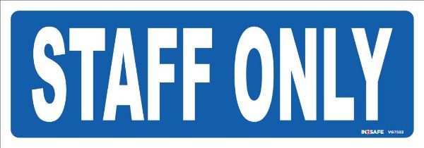 Picture of STAFF ONLY SIGN 200 X 70 PVC