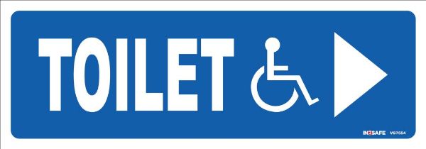 Picture of WHEELCHAIR TOILET ACCESS ARROW SIGN RIGHT PVC