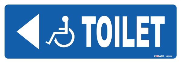 Picture of WHEELCHAIR TOILET ACCESS ARROW SIGN LEFT PVC