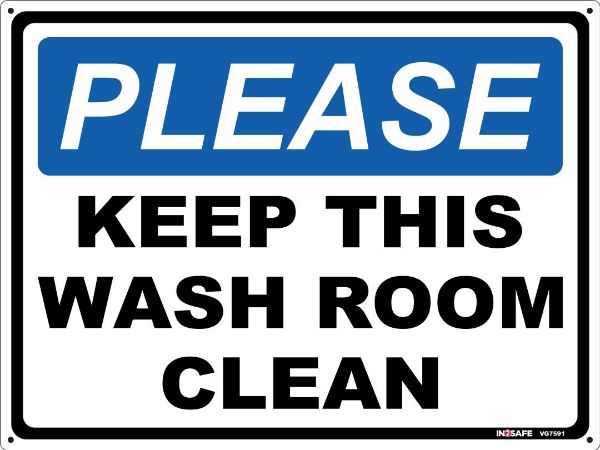 Picture of PLEASE KEEP THIS WASH ROOM CLEAN SIGN 300 X225 PVC