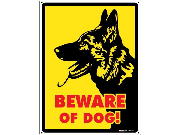 Picture of BEWARE OF THE DOG SIGN 225 X 300 PVC GERMAN SHEPHERD
