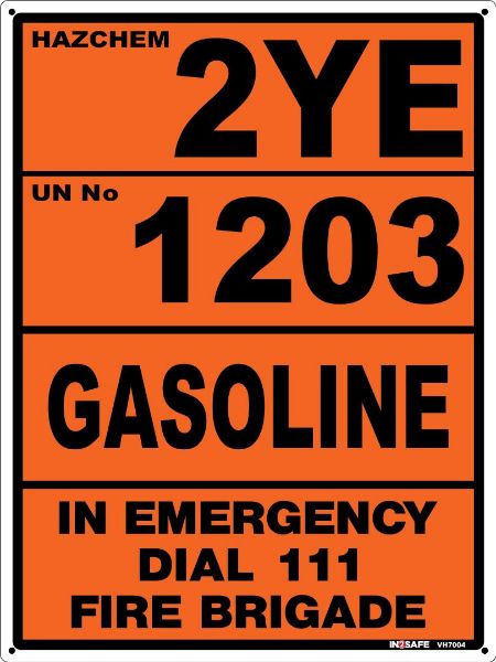 Picture of GASOLINE 2YE UN1203 SIGN 300 X 400 PVC
