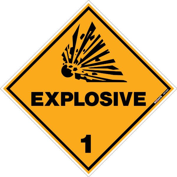 Picture of DANGER EXPLOSIVES 1.2G 1 PLACARD SIGN 295 X 295 PVC