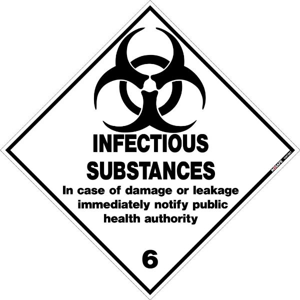 Picture of INFECTIOUS SUBSTANCE 6 SIGN LABEL 400 X 400 SAV