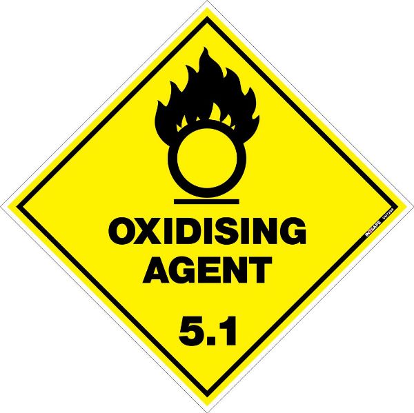 Picture of OXIDISING AGENT CLASS 5.1 PLACARD SIGN 295 X 295 PVC