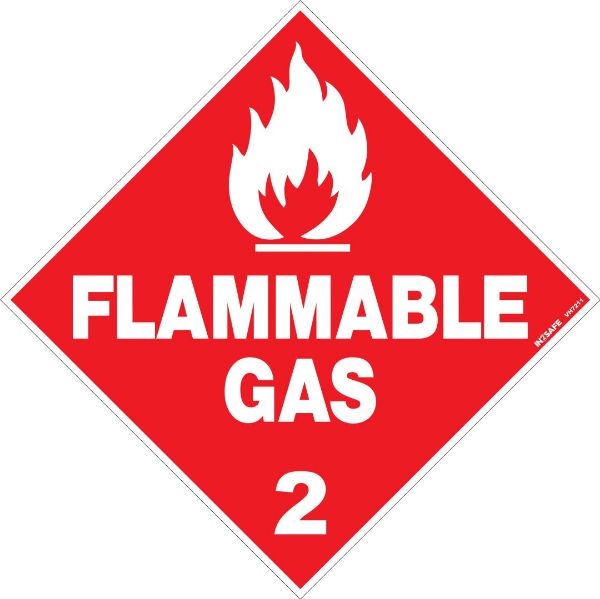 Picture of FLAMMABLE GAS CLASS 2 PLACARD SIGN 295 X 295 PVC