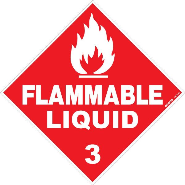 Picture of FLAMMABLE LIQUID CLASS 3 PLACARD SIGN 250 x 250 SAV
