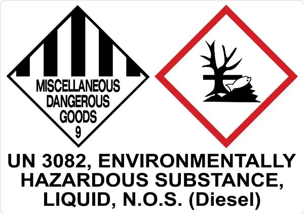 Picture of DIESEL TANK LABEL FOR MOBILE UTE TANK 25-450 LITRE 300X210MM