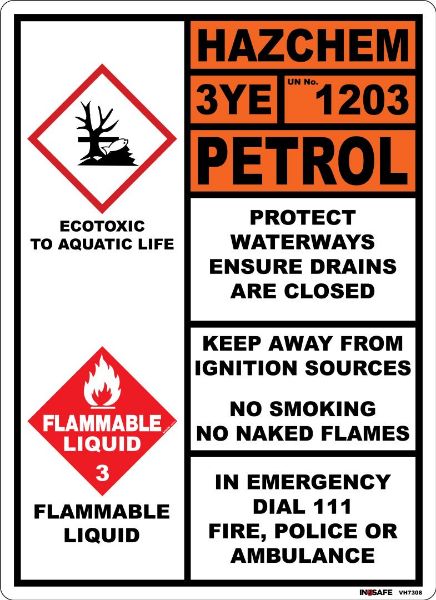 Picture of STATIONARY FARM PETROL TANK LABEL -OVER 250 LITRE 300 X 420