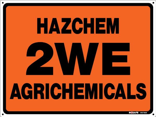 Picture of HAZCHEM 2WE AGRI CHEMICALS SIGN 300 X 225 PVC