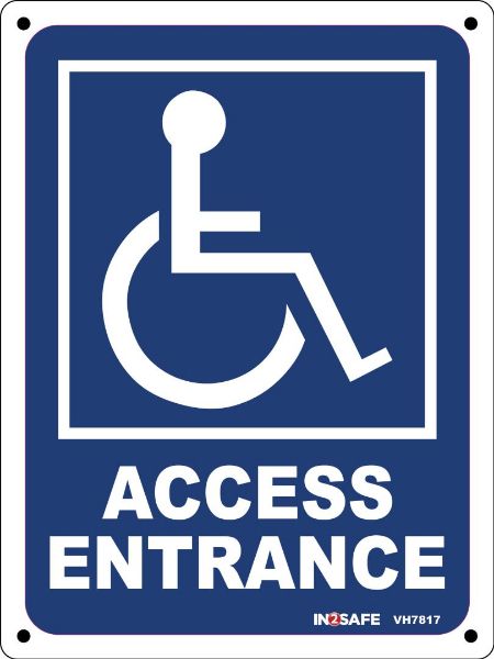 Picture of WHEELCHAIR ACCESS ENTRANCE SIGN 300 X 225 PVC