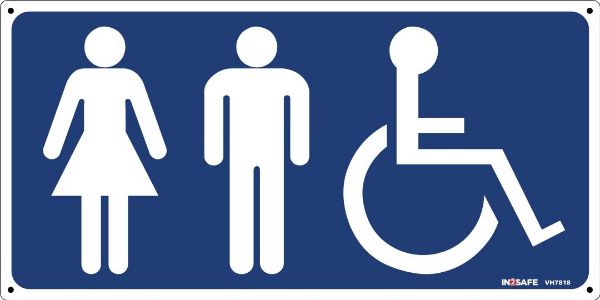 Picture of TOILET MENS LADIES WHEELCHAIR SIGN 150 X 300 PVC