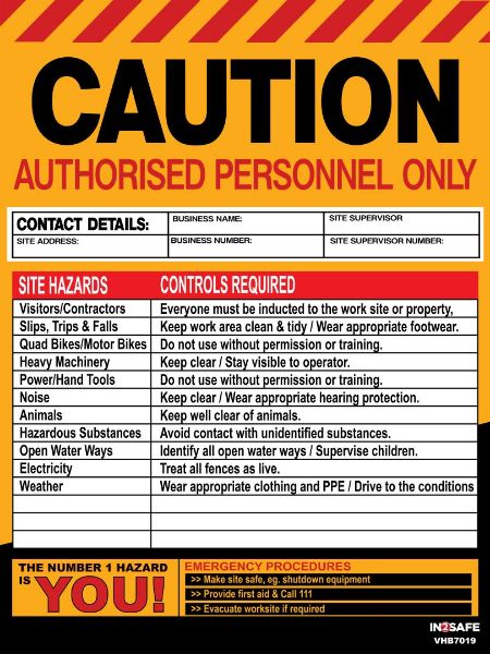 Picture of HAZARD BOARD 600 X 800 ACM