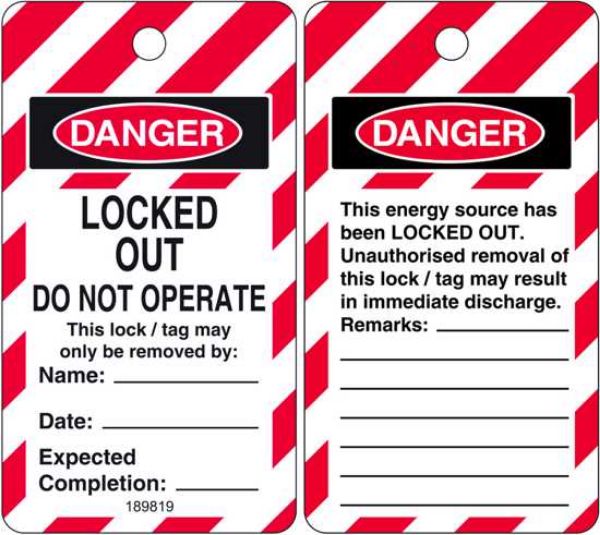 Picture of DO NOT OPERATE LOCK OUT TAG